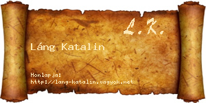 Láng Katalin névjegykártya