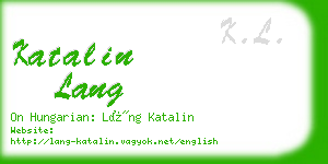 katalin lang business card